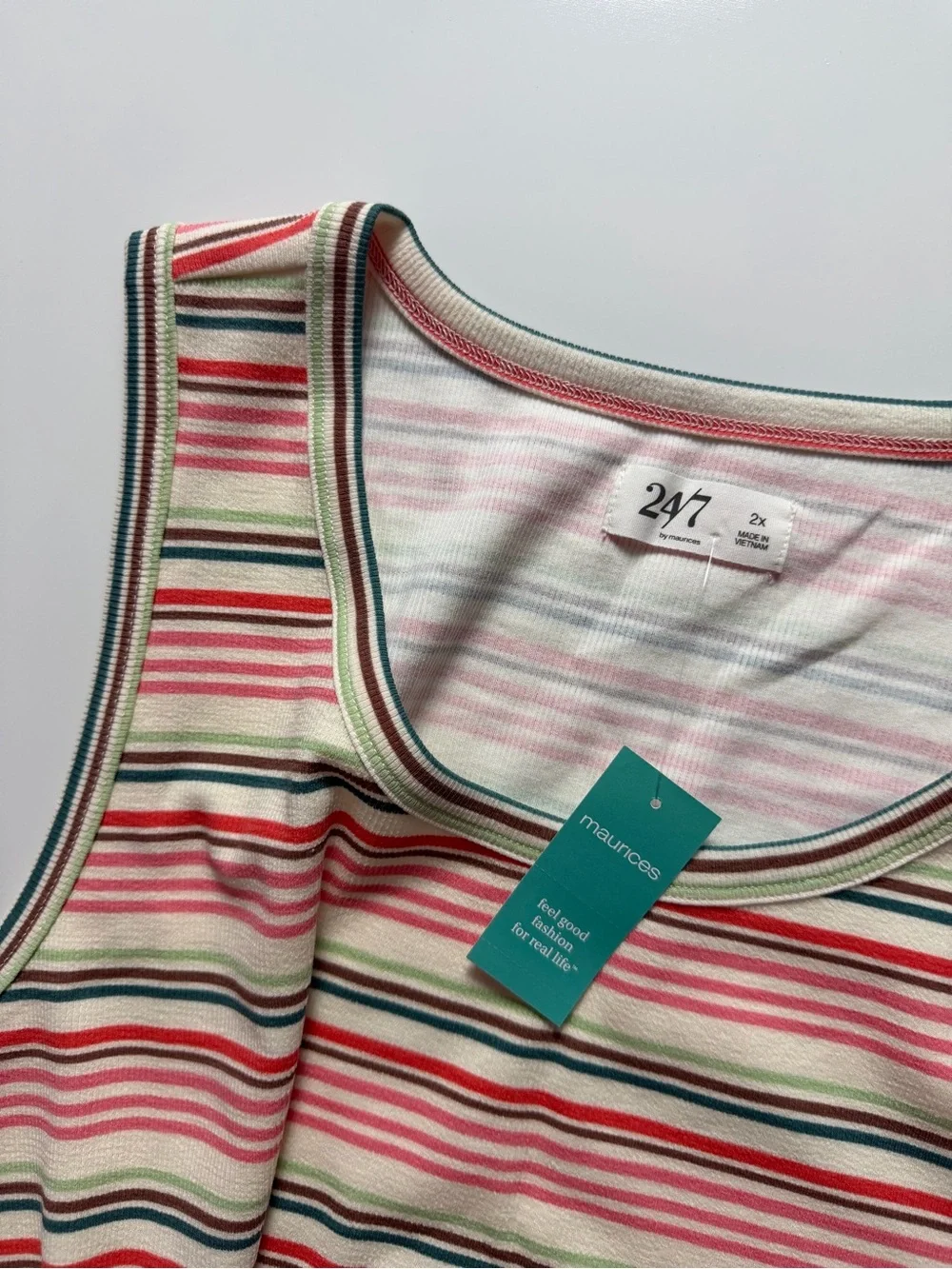 NWT Maurice’s 24/7 Striped Tank, Size 2X